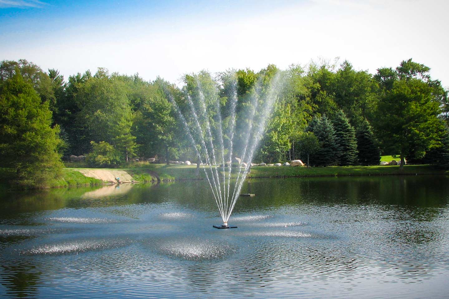 Belcrest Fountain in a Lake